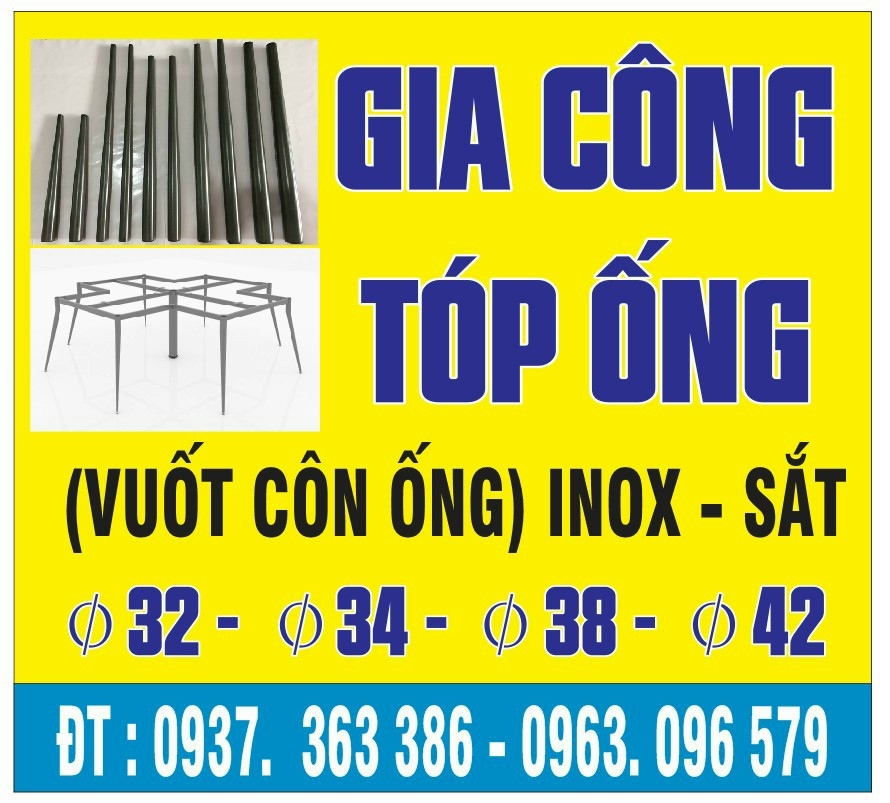 XƯỞNG GIA CÔNG VUỐT CÔN ỐNG SẮT NHÔM INOX