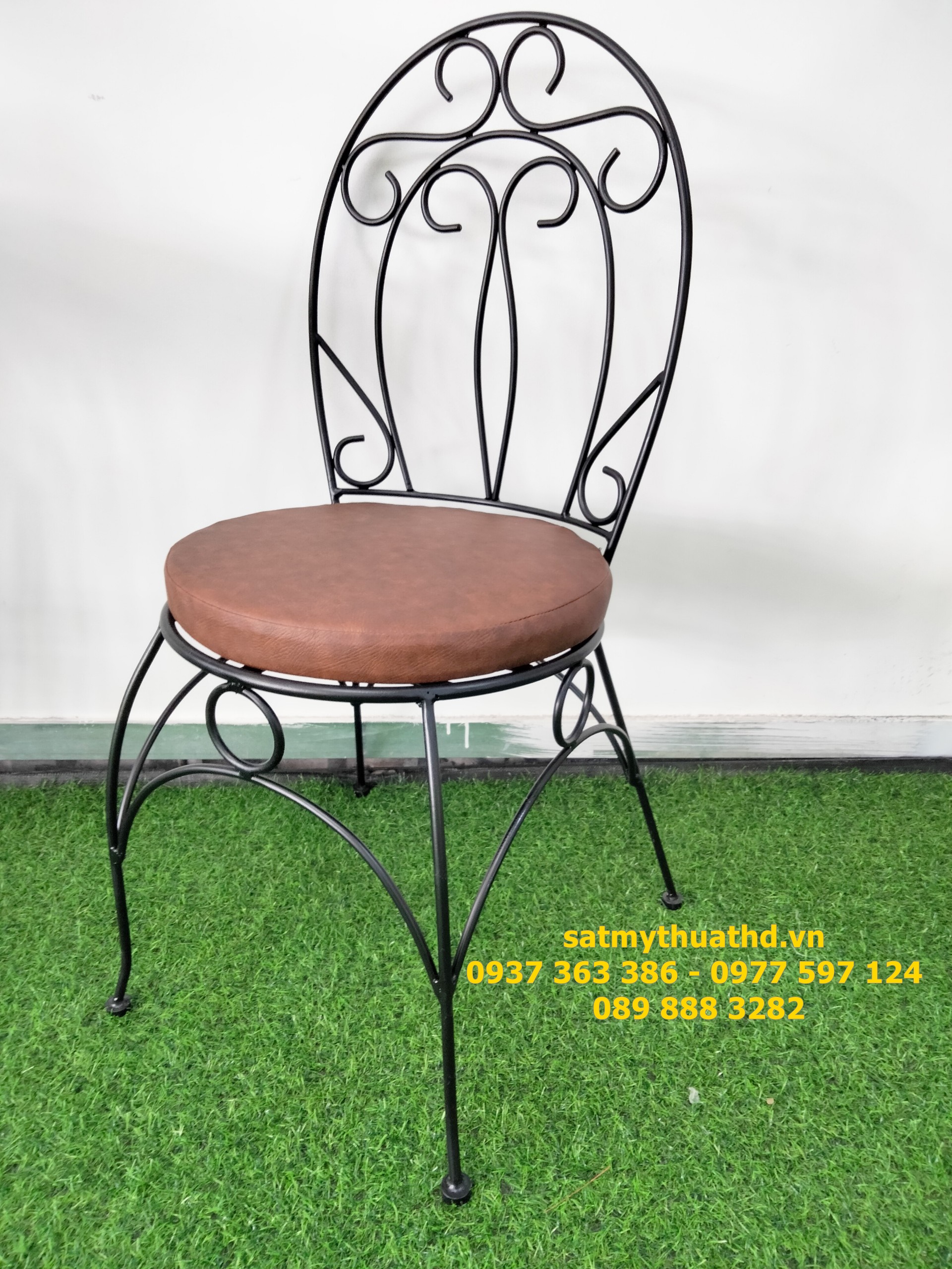 GHẾ HOA VĂN SẮT MỸ THUẬT HD008G 